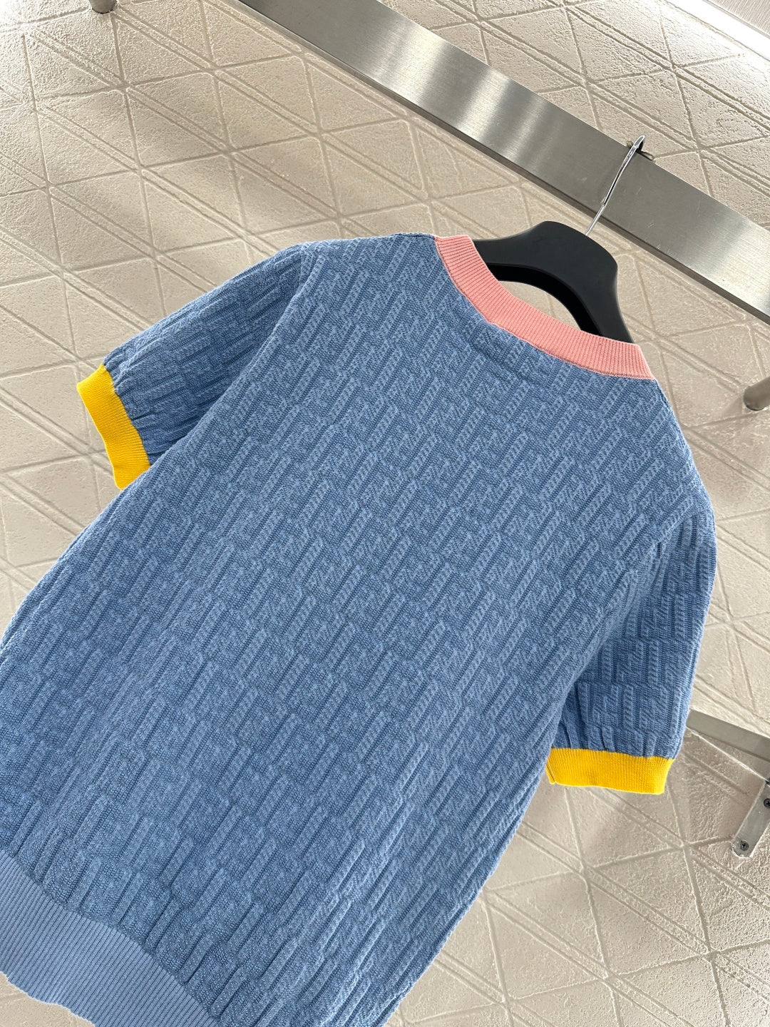 Jacquard Knit Short-Sleeve T-Shirt