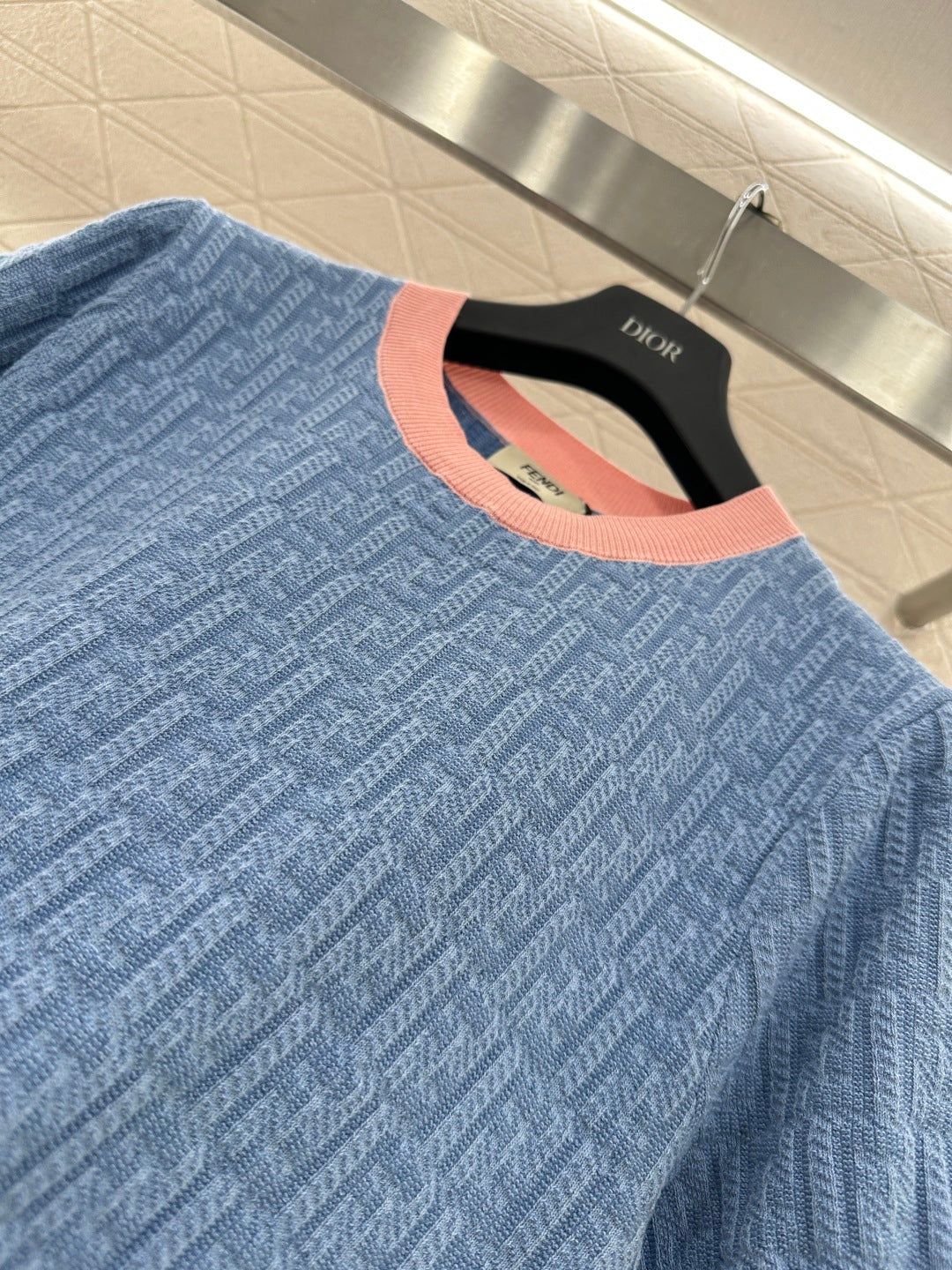 Jacquard Knit Short-Sleeve T-Shirt