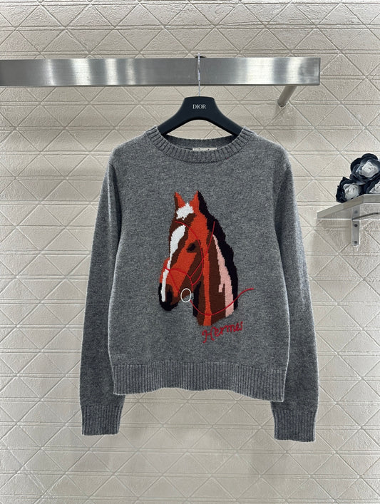 Jacquard Horsehead Sweater