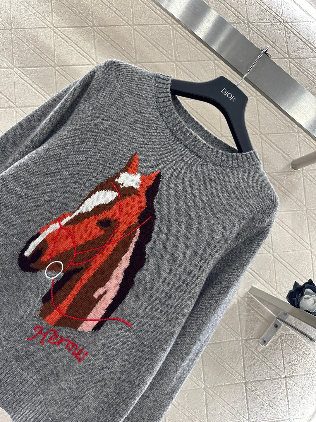 Jacquard Horsehead Sweater