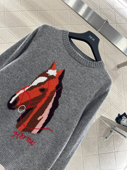 Jacquard Horsehead Sweater
