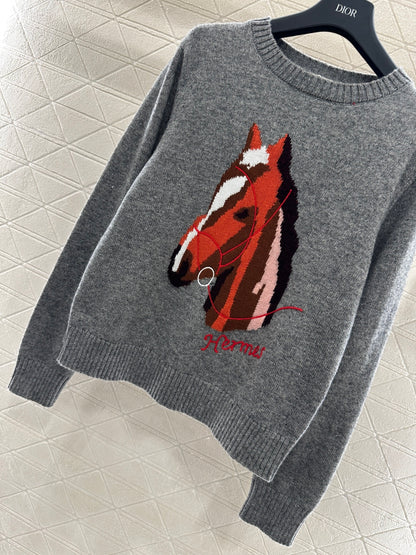 Jacquard Horsehead Sweater