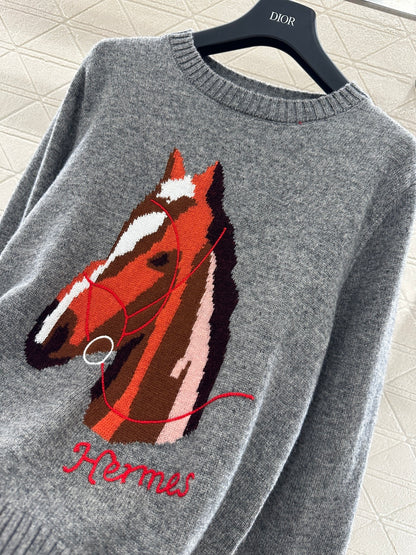 Jacquard Horsehead Sweater