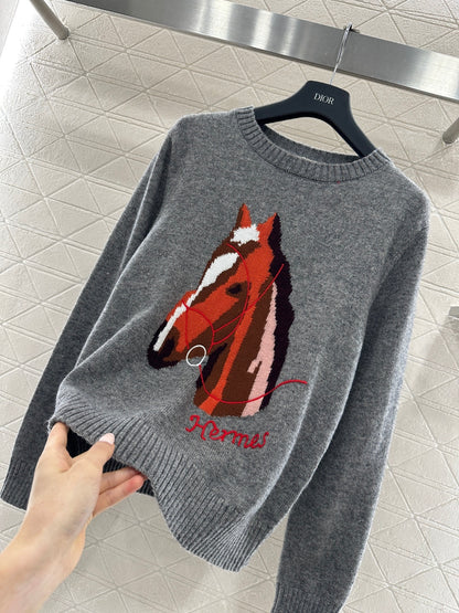 Jacquard Horsehead Sweater