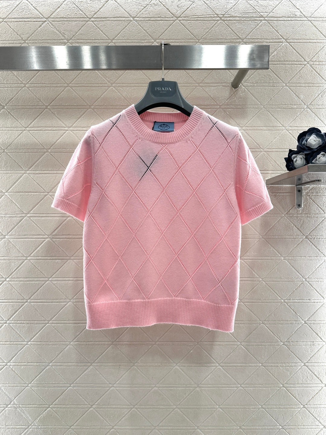 Diamond Pattern Short-Sleeve T-Shirt