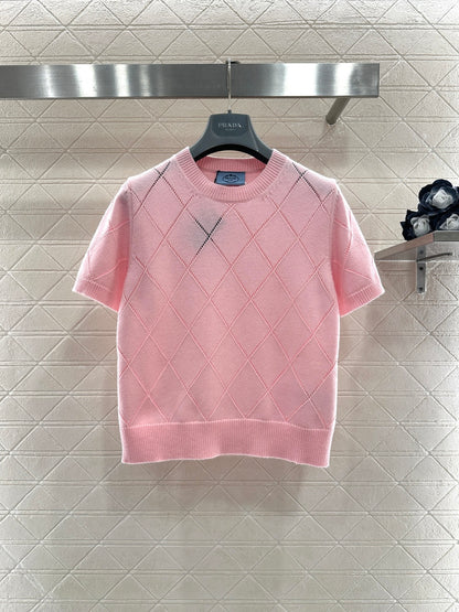 Diamond Pattern Short-Sleeve T-Shirt