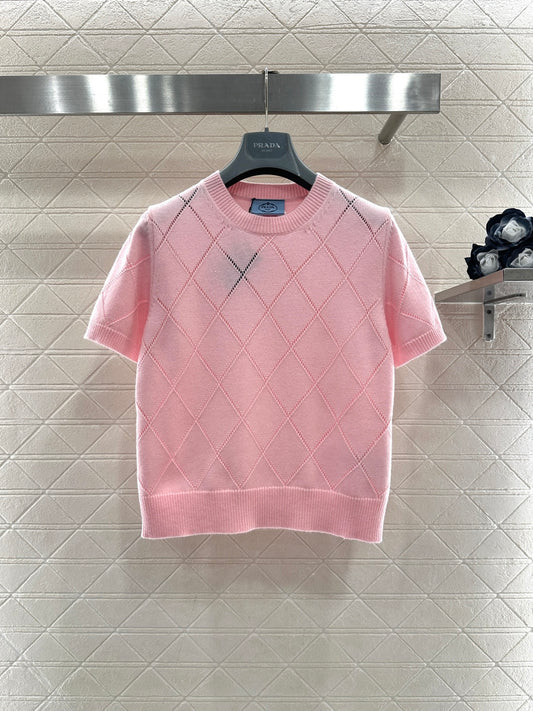 Diamond Pattern Short-Sleeve T-Shirt