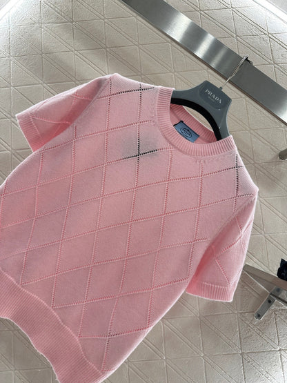 Diamond Pattern Short-Sleeve T-Shirt