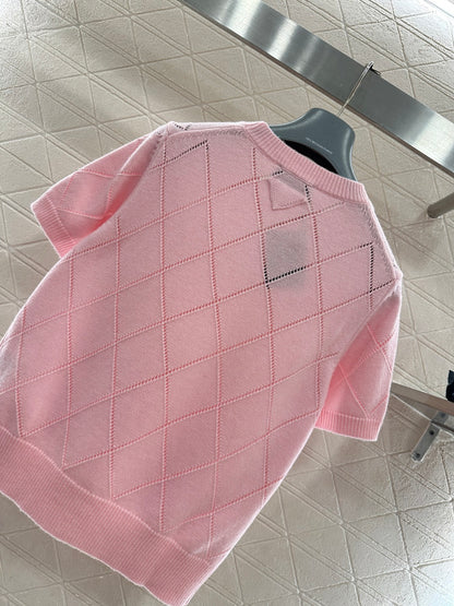 Diamond Pattern Short-Sleeve T-Shirt