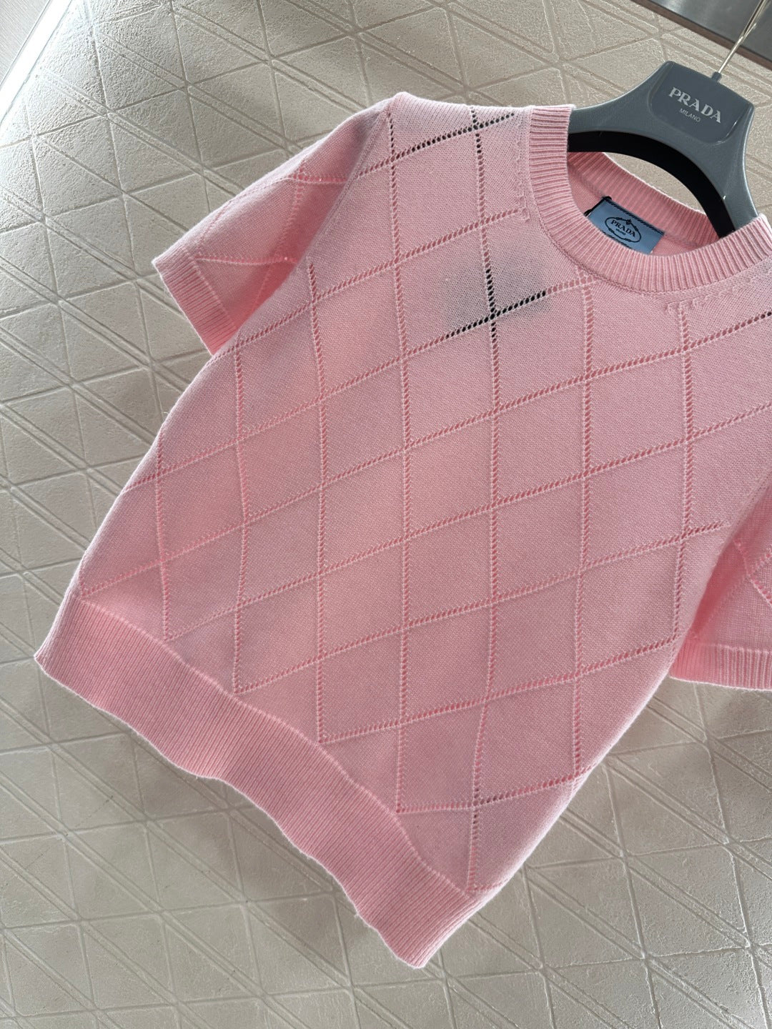 Diamond Pattern Short-Sleeve T-Shirt