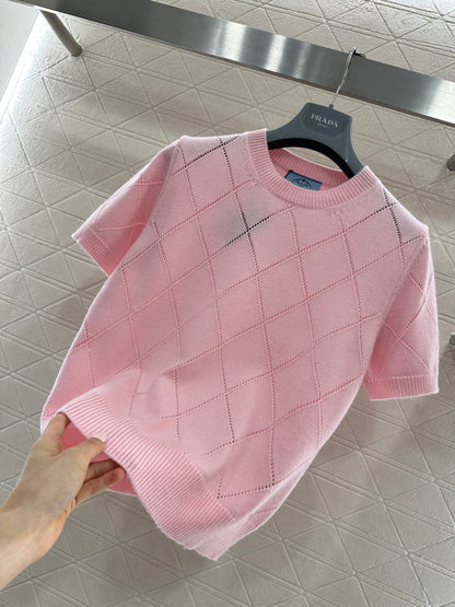 Diamond Pattern Short-Sleeve T-Shirt
