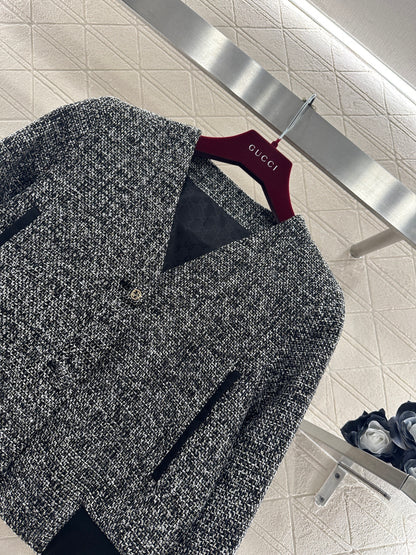 Heather Gray Wool Jacket/Skirt
