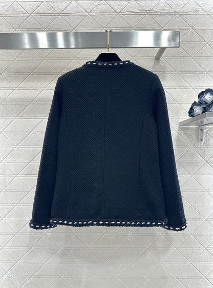 Round Neck Tie-Edge Coat