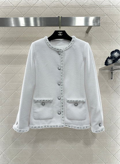 Round Neck Tie-Edge Coat