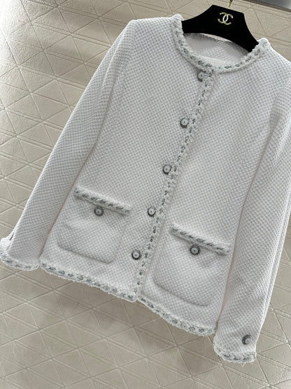 Round Neck Tie-Edge Coat