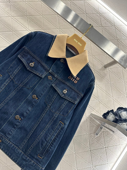 Patchwork Collared Denim Jacket/Pants