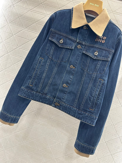 Patchwork Collared Denim Jacket/Pants