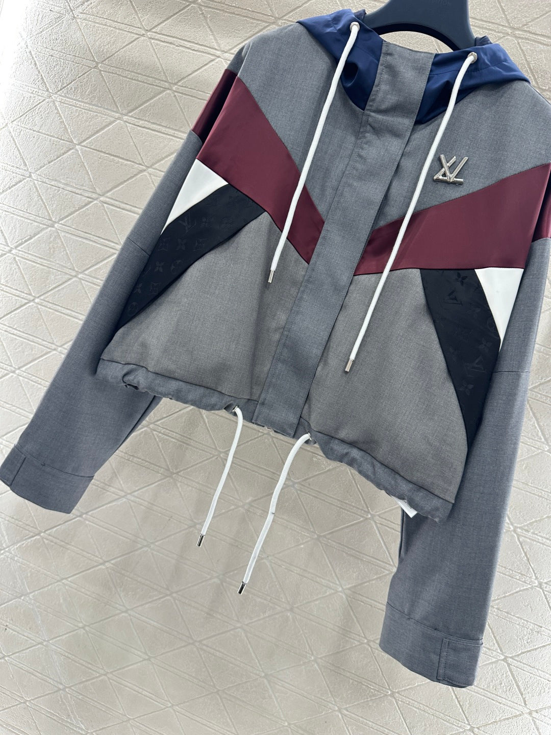 Hooded Color-Blocked Zip-Up Jacket