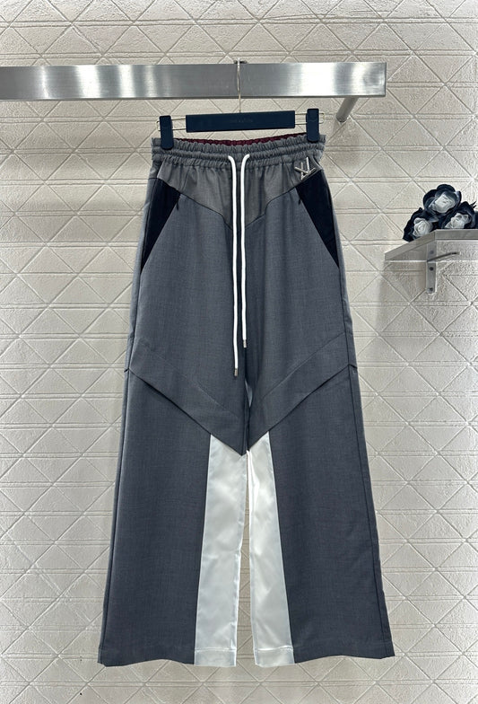 Hooded Color-Blocked Zip-Up Pants