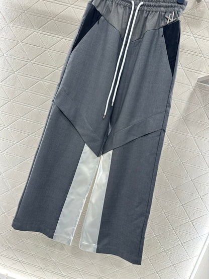 Hooded Color-Blocked Zip-Up Pants
