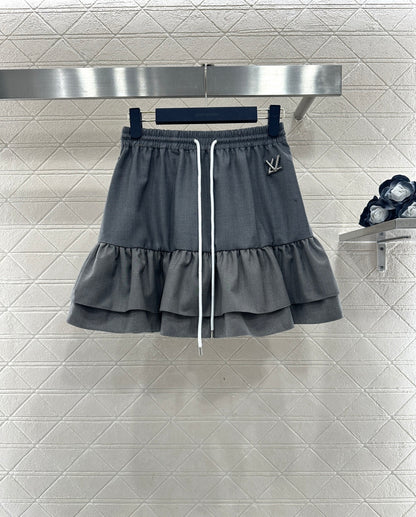 Hooded Color-Blocked Zipper Mini Skirt