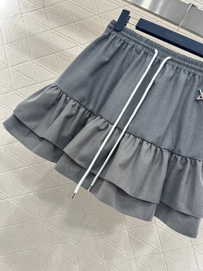 Hooded Color-Blocked Zipper Mini Skirt