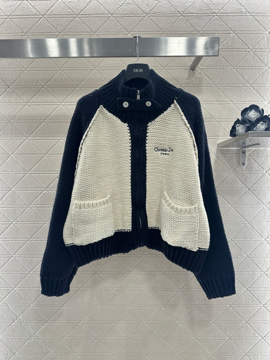 Knitted Zip-Up Cardigan