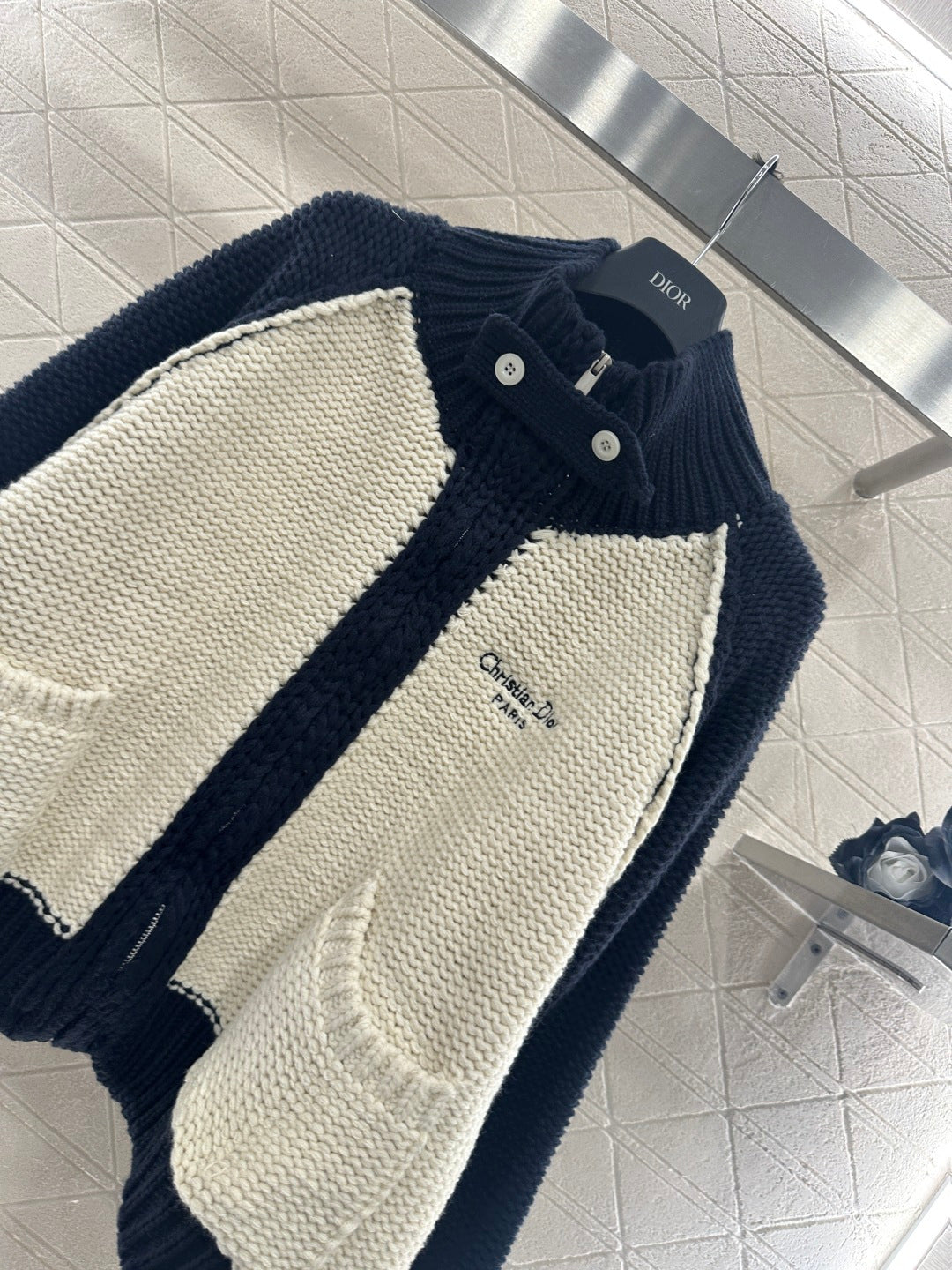 Knitted Zip-Up Cardigan