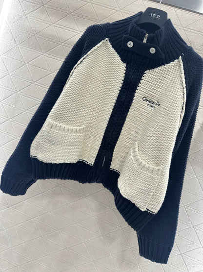 Knitted Zip-Up Cardigan