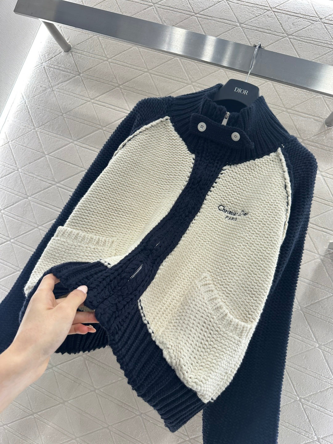 Knitted Zip-Up Cardigan