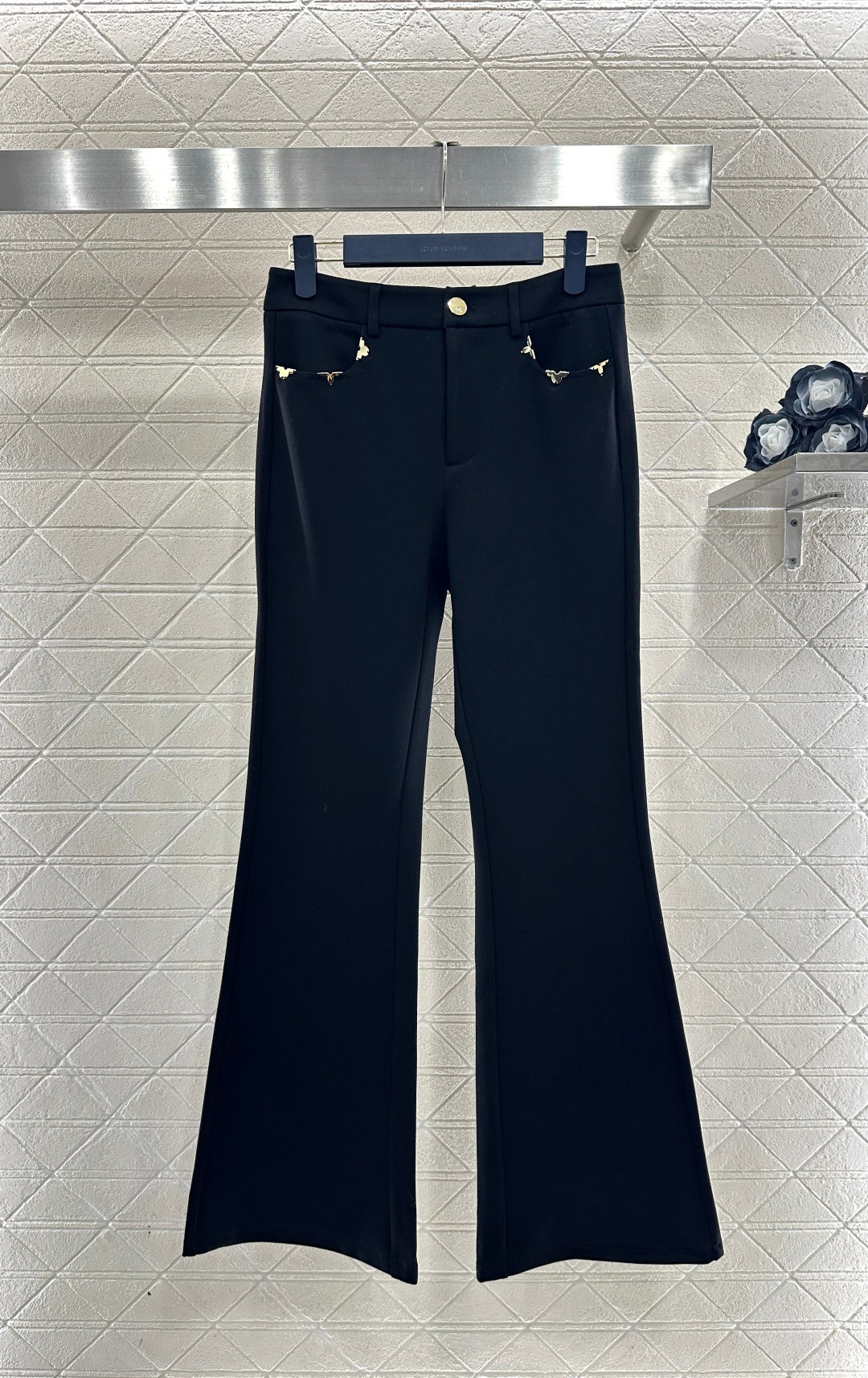 High-Waisted Slim-Fit Flared Trousers