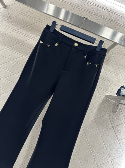High-Waisted Slim-Fit Flared Trousers