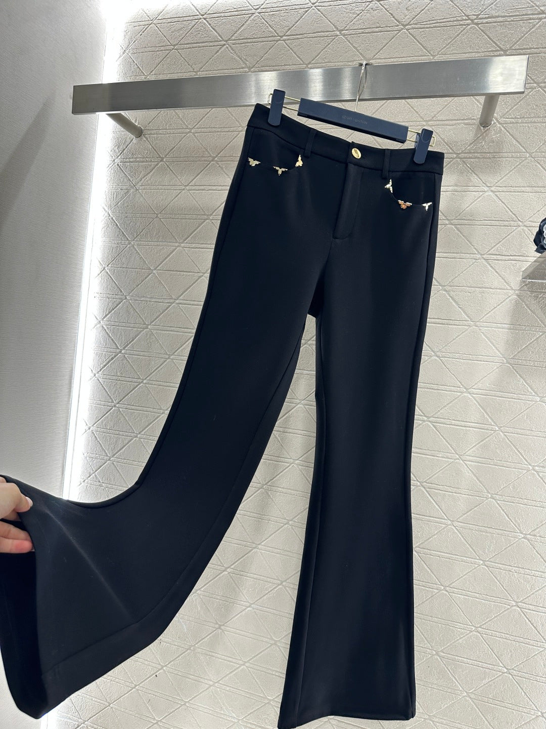 High-Waisted Slim-Fit Flared Trousers