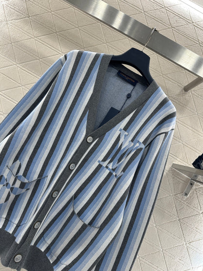 Striped Oversized Knit Cardigan