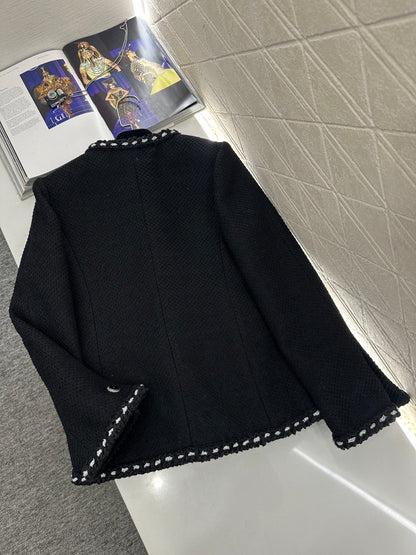 Round Neck Tie-Edge Jacket