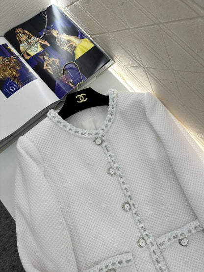 Round Neck Tie-Edge Jacket