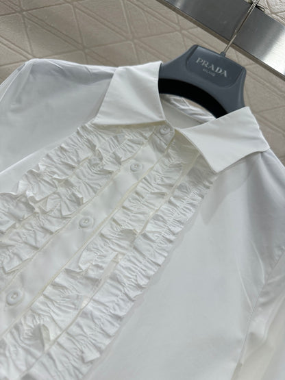 Located Ruffled Lace Shirt