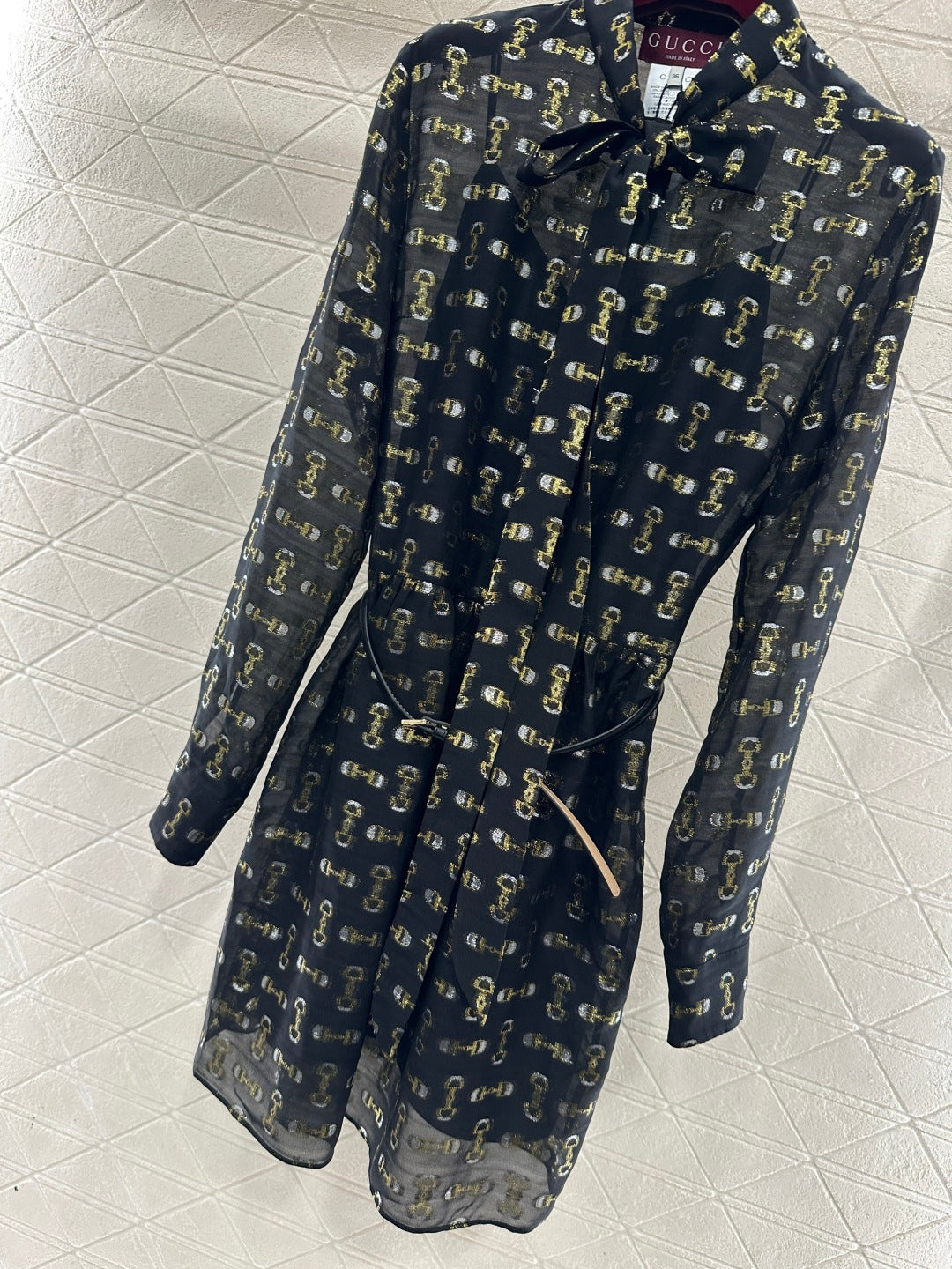 Active Print Silk Belt Dress