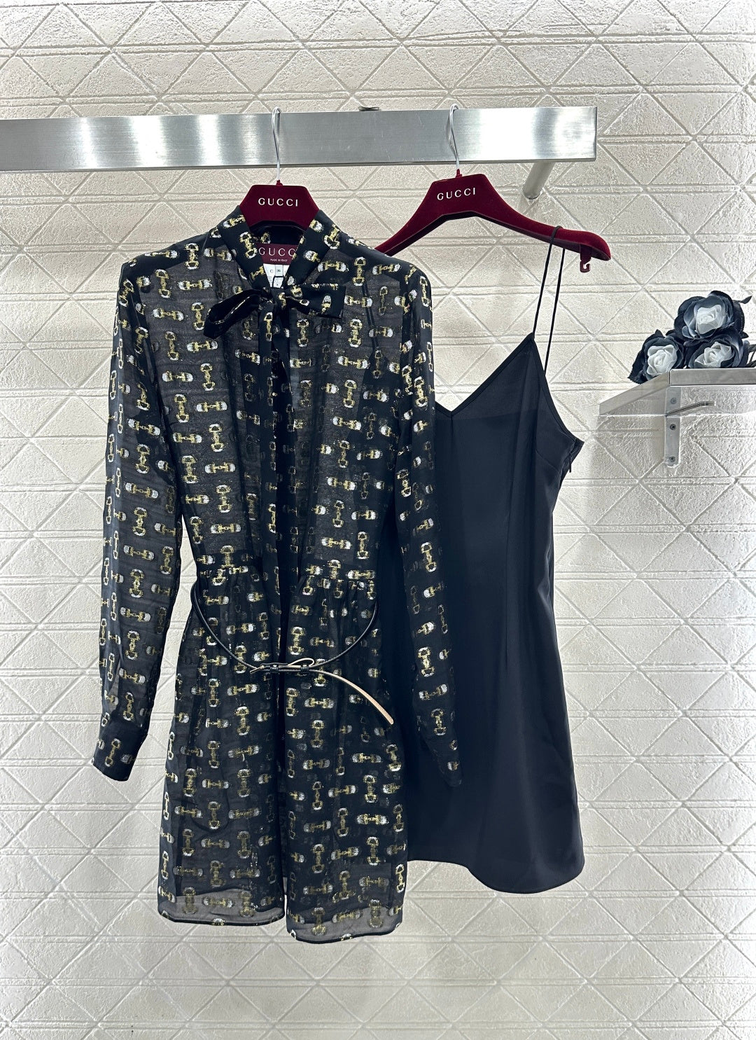 Active Print Silk Belt Dress