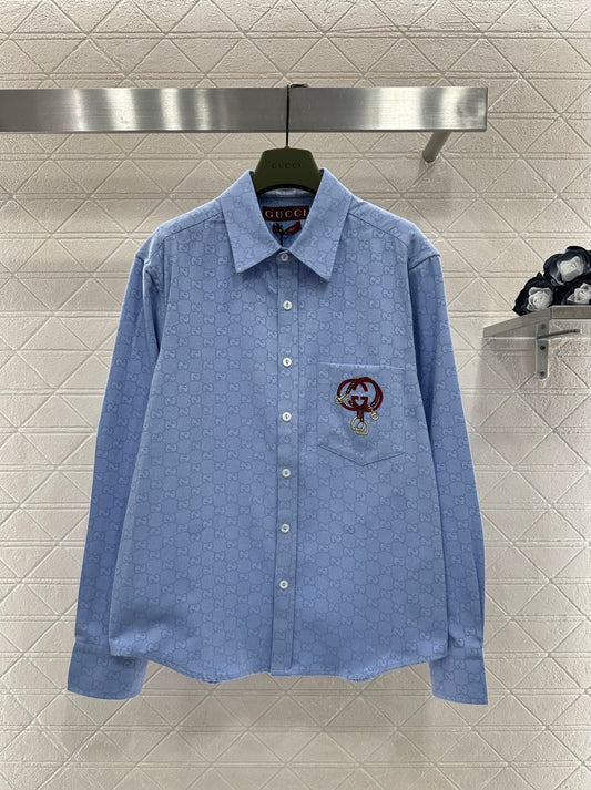 Jacquard Embroidered Pocket Shirt