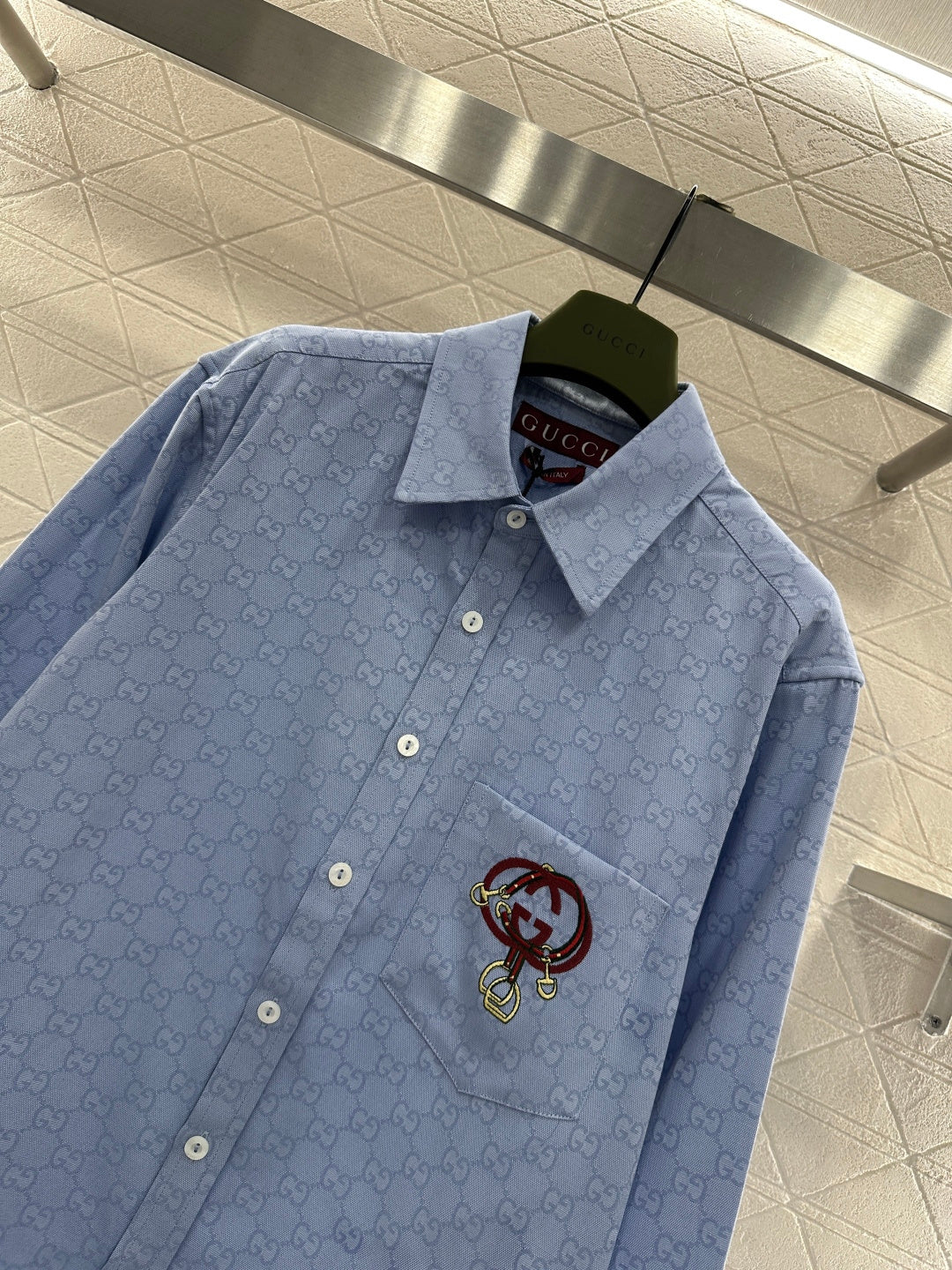 Jacquard Embroidered Pocket Shirt
