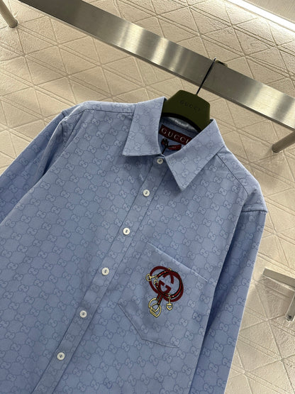 Jacquard Embroidered Pocket Shirt