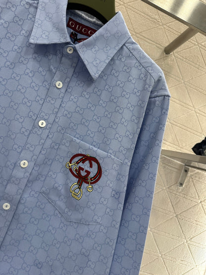 Jacquard Embroidered Pocket Shirt