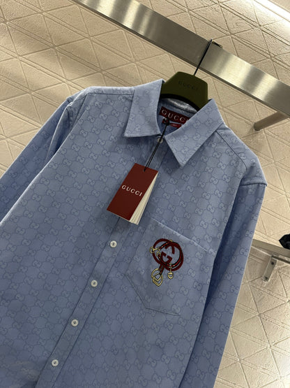 Jacquard Embroidered Pocket Shirt
