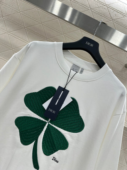 Four-Leaf Clover Letter Sweatshirt