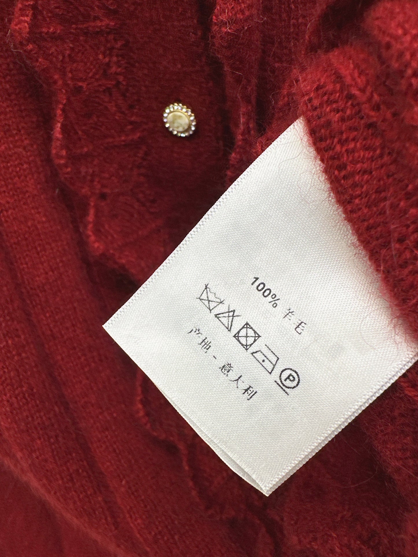 Crew neck sweater with lace trim