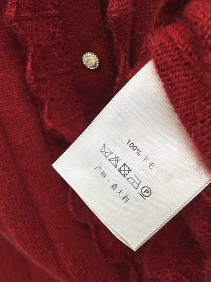 Crew neck sweater with lace trim