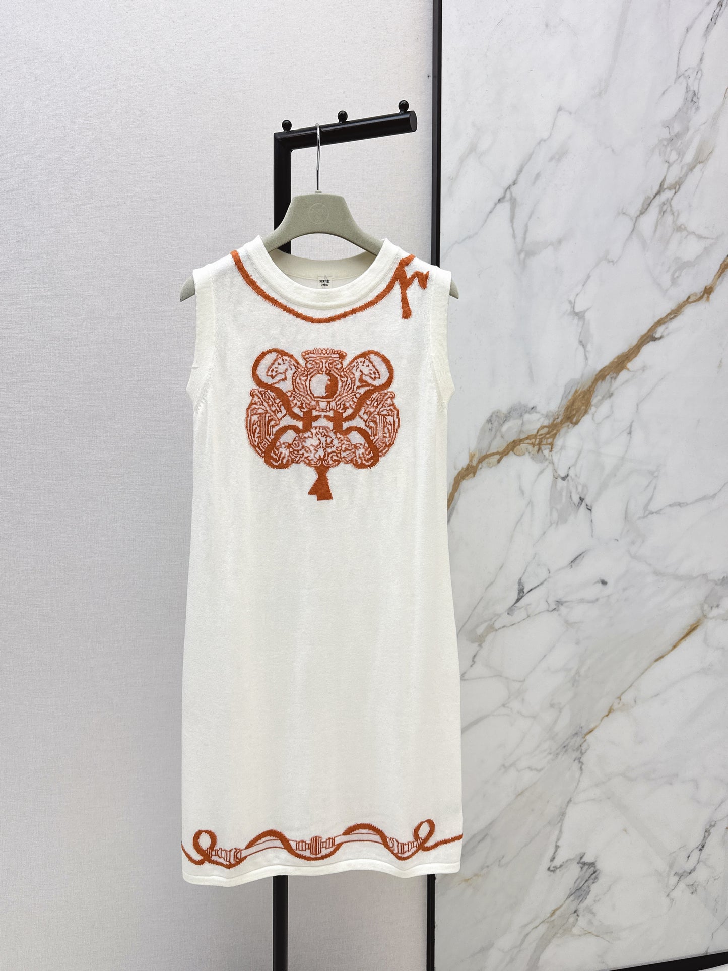 Jacquard Pattern Sleeveless Dress