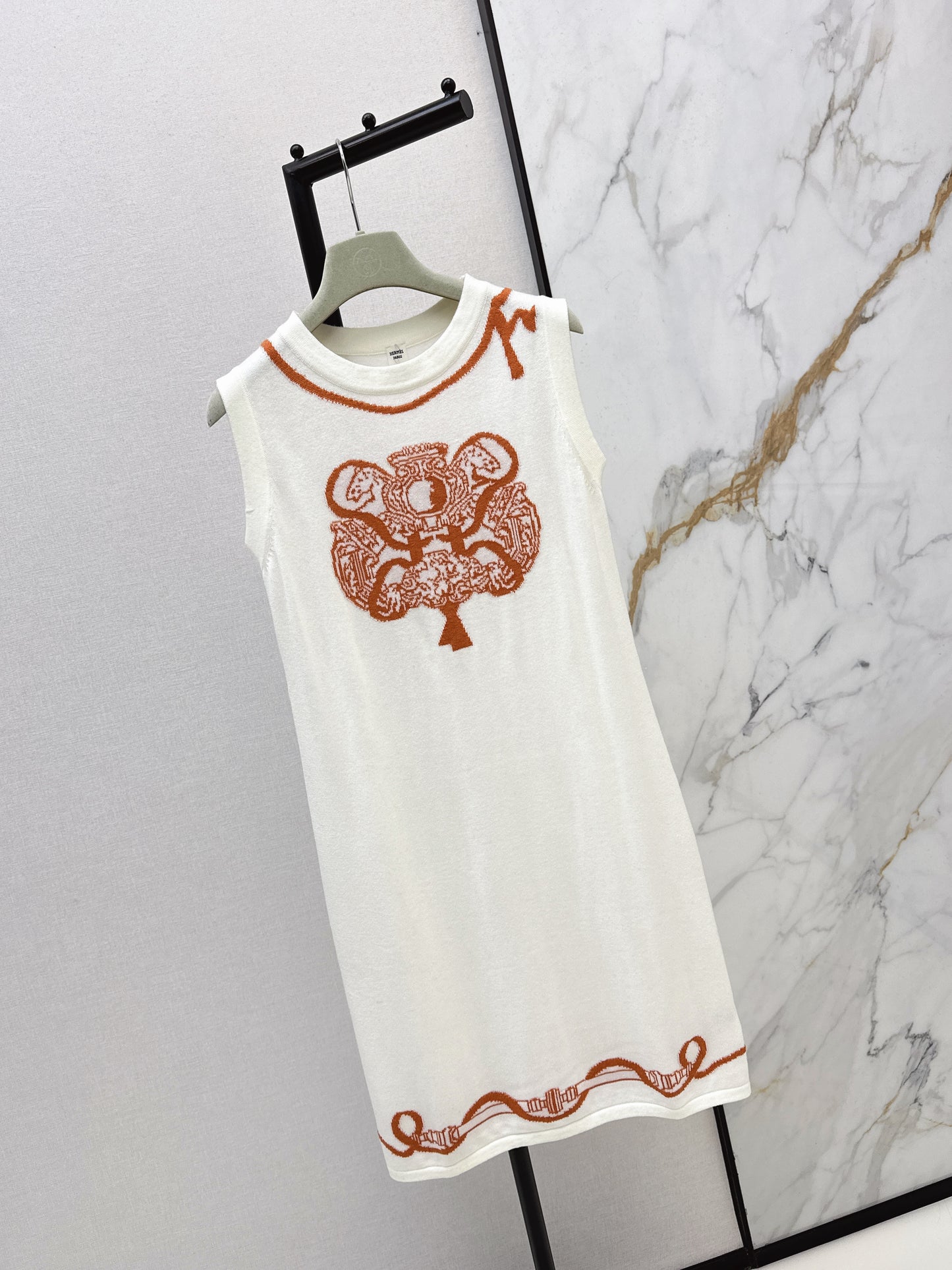 Jacquard Pattern Sleeveless Dress
