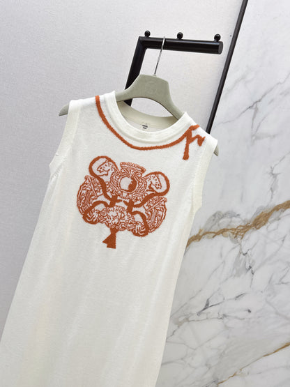 Jacquard Pattern Sleeveless Dress